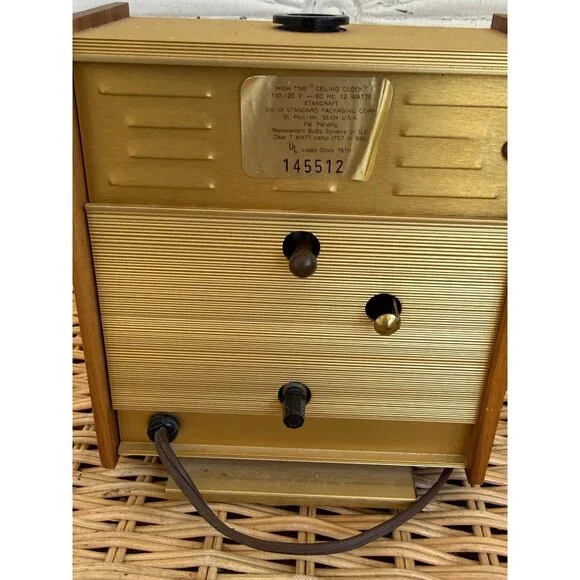 Vintage 60's MCM Stancraft High Time Ceiling Projecting Illuminating Alarm Clock - Picture 5 of 16